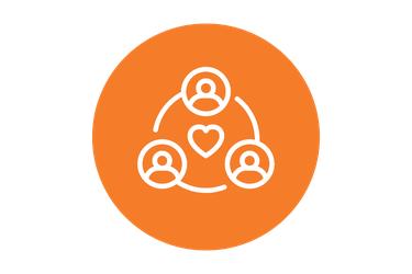 An icon of three people connected in a circle