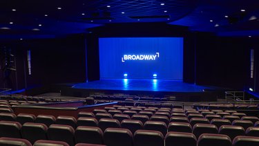 The seating and stage in Broadway Cinema's Screen 1