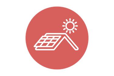 An icon of a roof with solar panels