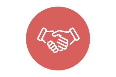 An icon of two hands shaking