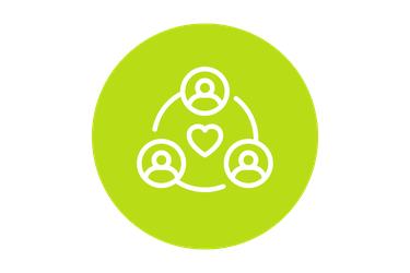 An icon of three people connected in a circle
