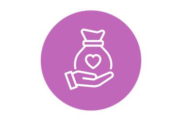 An icon of a hand holding a money bag