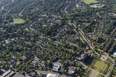 An aerial view of Letchworth