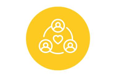 An icon of three people connected in a circle