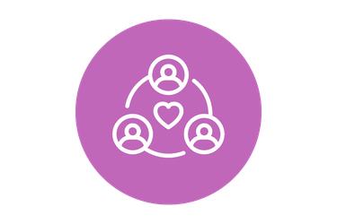 An icon of three people connected in a circle