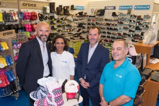 Walkwel staff at the opening of their new store with Graham Fisher of the Heritage Foundation