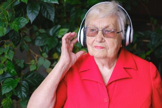 Woman with headphones