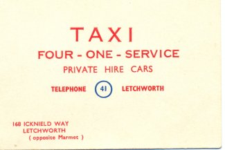 Icon for 41 Taxis, Letchworth's first taxi service