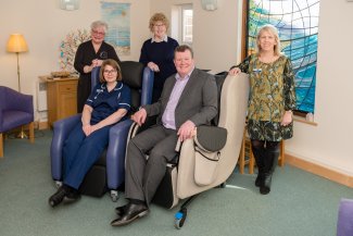A new chair at the Garden House Hospice Care thanks to a charitable grant
