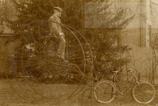 This crazy contraption in the @GC_Collection archives is actually a tricycle - created in a similar style to the equally tricky to ride Penny Farthing bicycle!