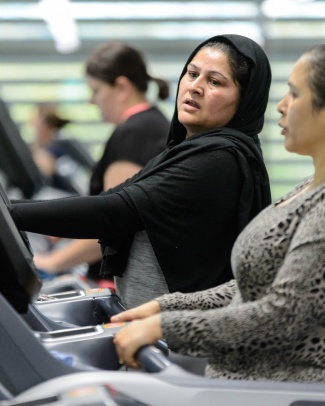 Women on treadmill in the gym