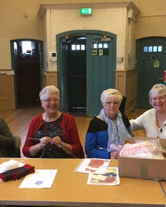 Ladies from the knit and knatter group in Letchworth